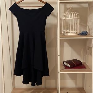 Windsor boatneck hilow black dress